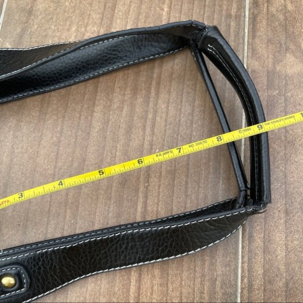 COACH Black Signature Tote with Multi Colored Striped lining - Picture 8 of 9